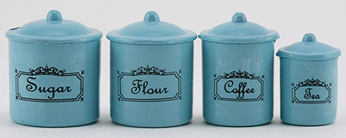 Canister Set, 4 Piece - Turquoise 